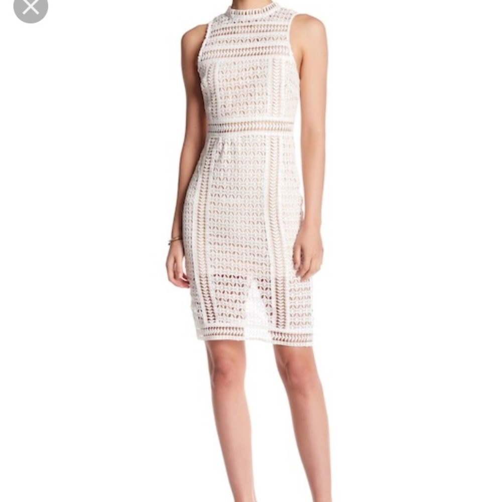 NWOT! Elegant White Lace Midi Dress